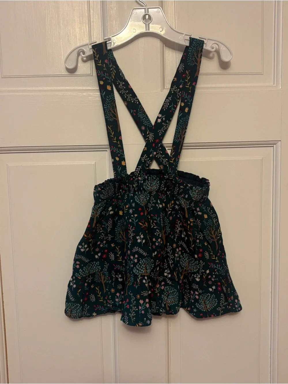 Gymboree Teal Floral Cross-Back Skirt